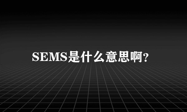 SEMS是什么意思啊？